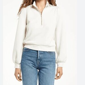 Z Supply Half Zip Sweatshirt Size XL Cream